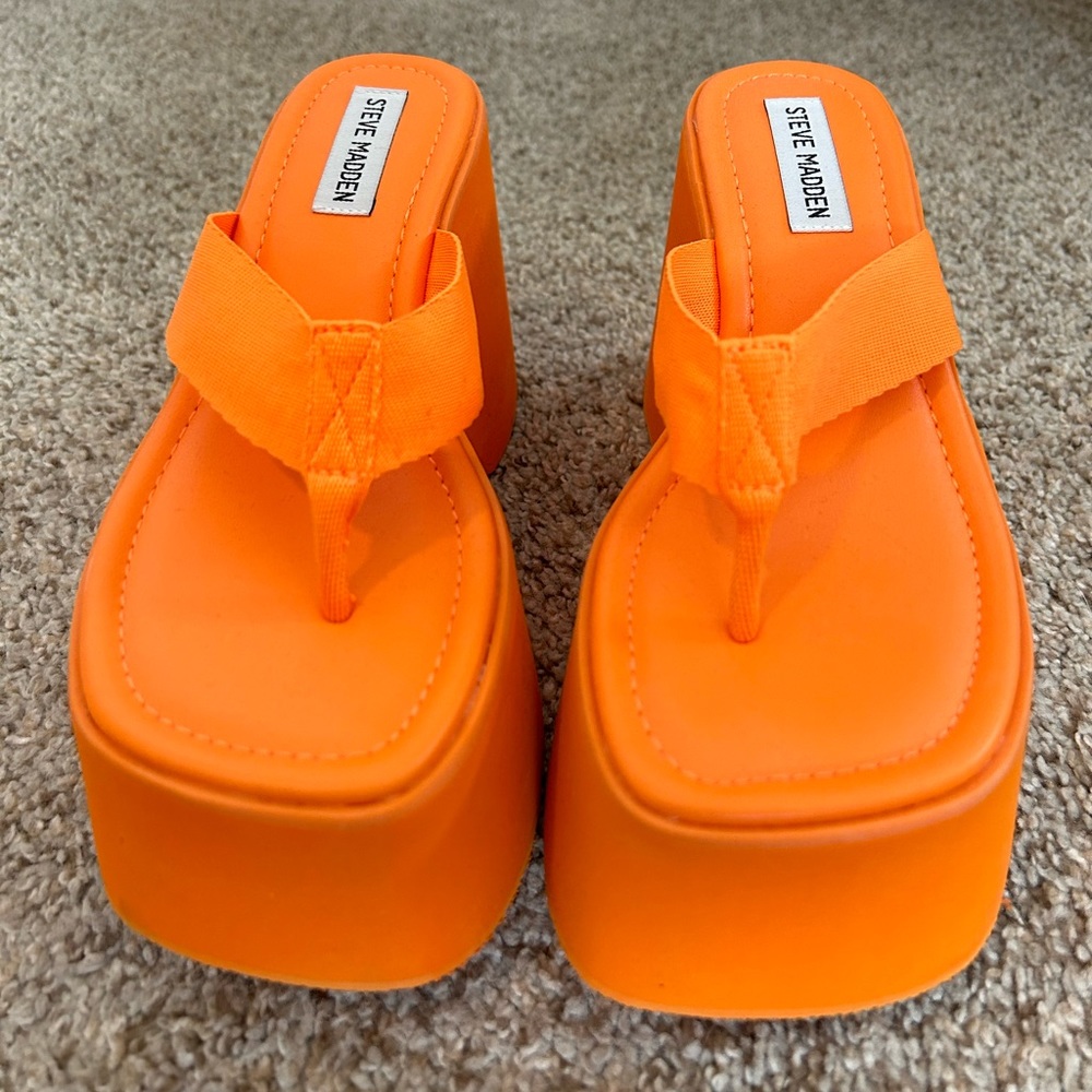 Steven Madden Orange Platform Sandals